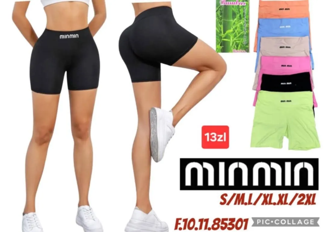 Minmin krótkie legginsy damskie elastyczne kolorowe