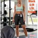 Czarne krótkie legginsy damskie prążkowane S/M L/XL