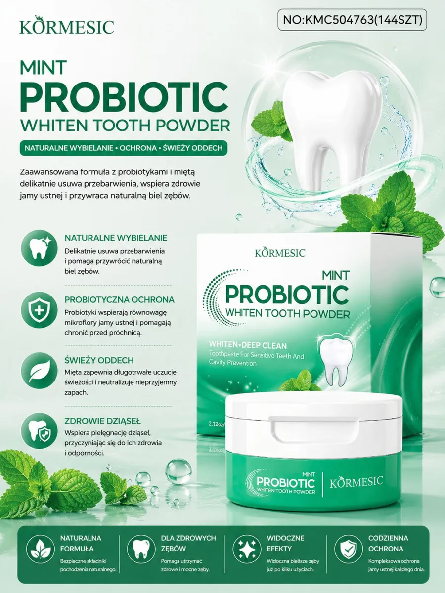 Körmesic Mint Probiotic Whiten Tooth Powder naturalny proszek do zębów