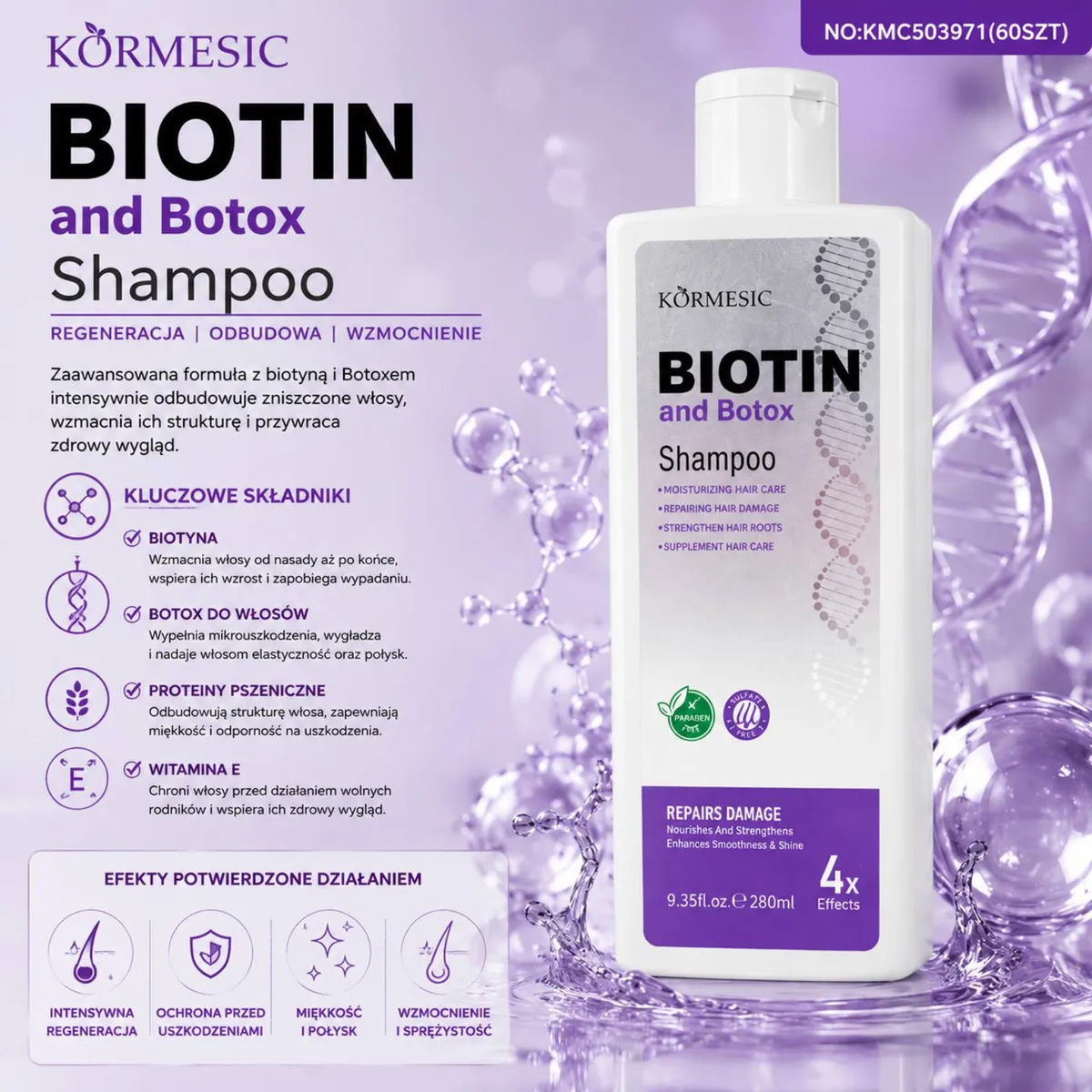 Körmesic Biotin and Botox Szampon regenerujący 280 ml