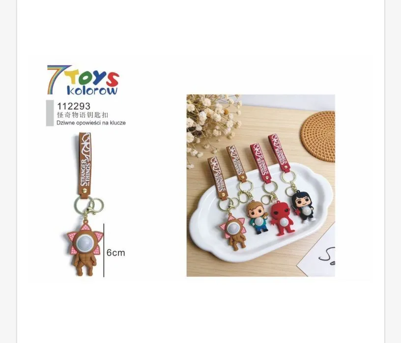 Brelok Stranger Things z lampką LED 6 cm kolorowy