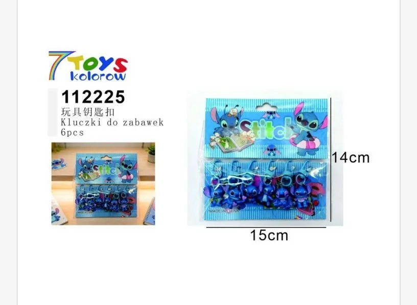 Zestaw 6 kluczy do zabawek niebieskich postaci Stitch