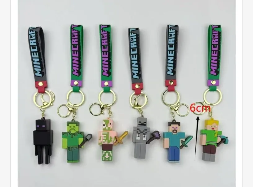 Brelok Minecraft postacie 6 cm z paskiem z nadrukiem