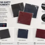 Etui na karty i dokumenty czarne, granatowe i bordowe PVC