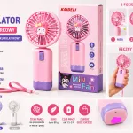Mini Wentylator USB Kawaii Różowy z Akumulatorem 250mAh
