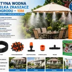 Kurtyna wodna mgiełkowa 10 m system chłodzenia tarasu i ogrodu