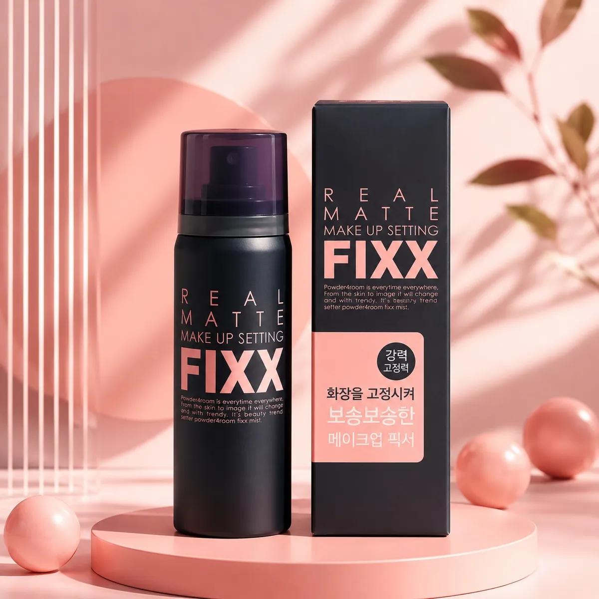 Real Matte Make Up Setting Fixx utrwalacz makijażu 75 ml czarny mat