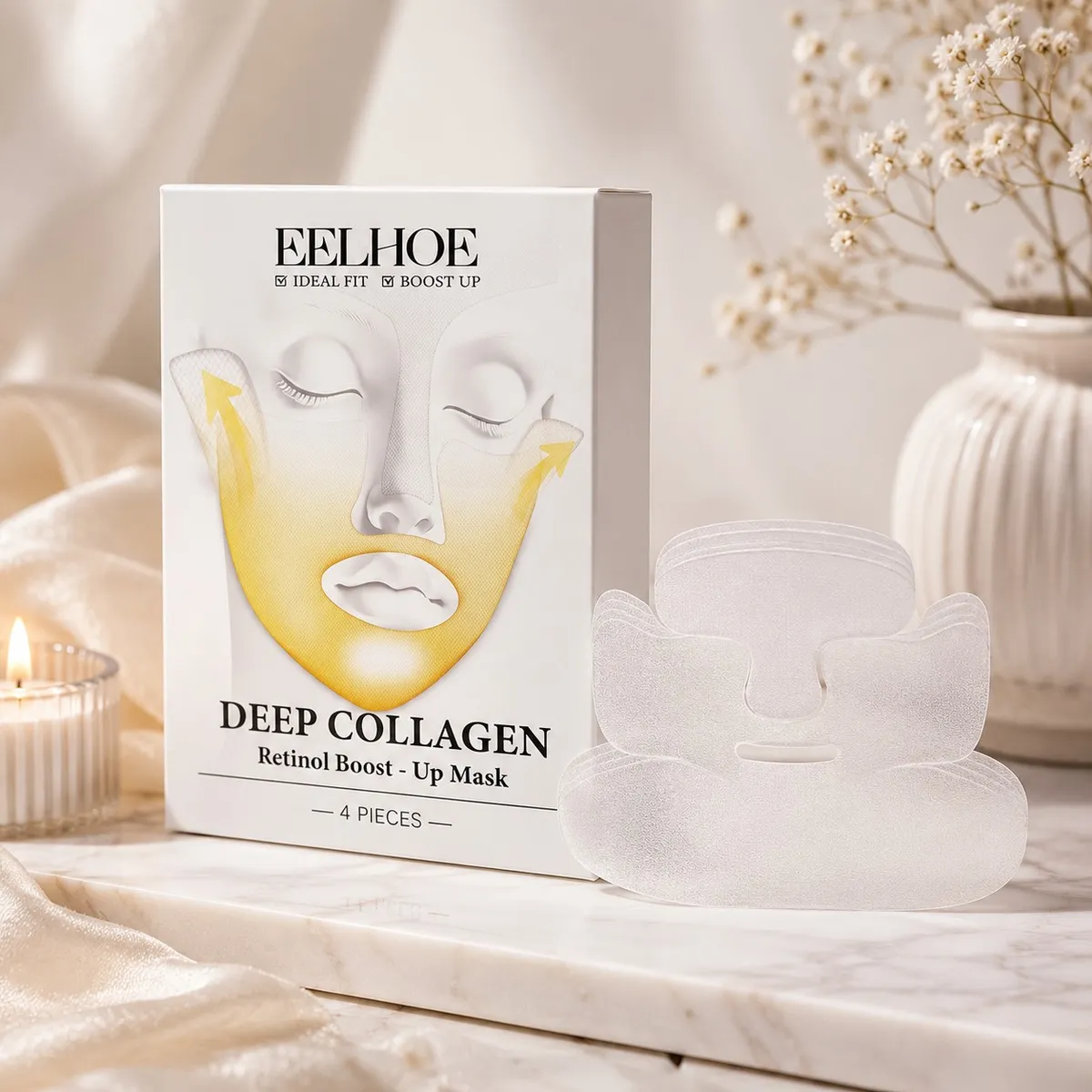 EELHOE Deep Collagen Retinol Boost-Up Mask hydrożelowa maska na twarz i podbródek