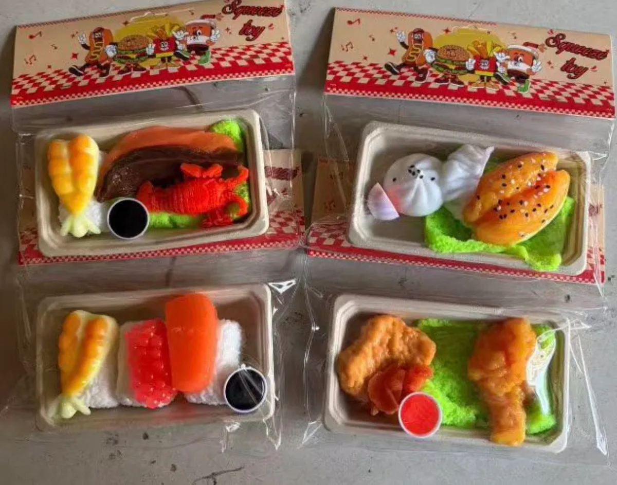 Zestaw Miniaturowych Potraw Fast Food Plastikowych 4 sztuki
