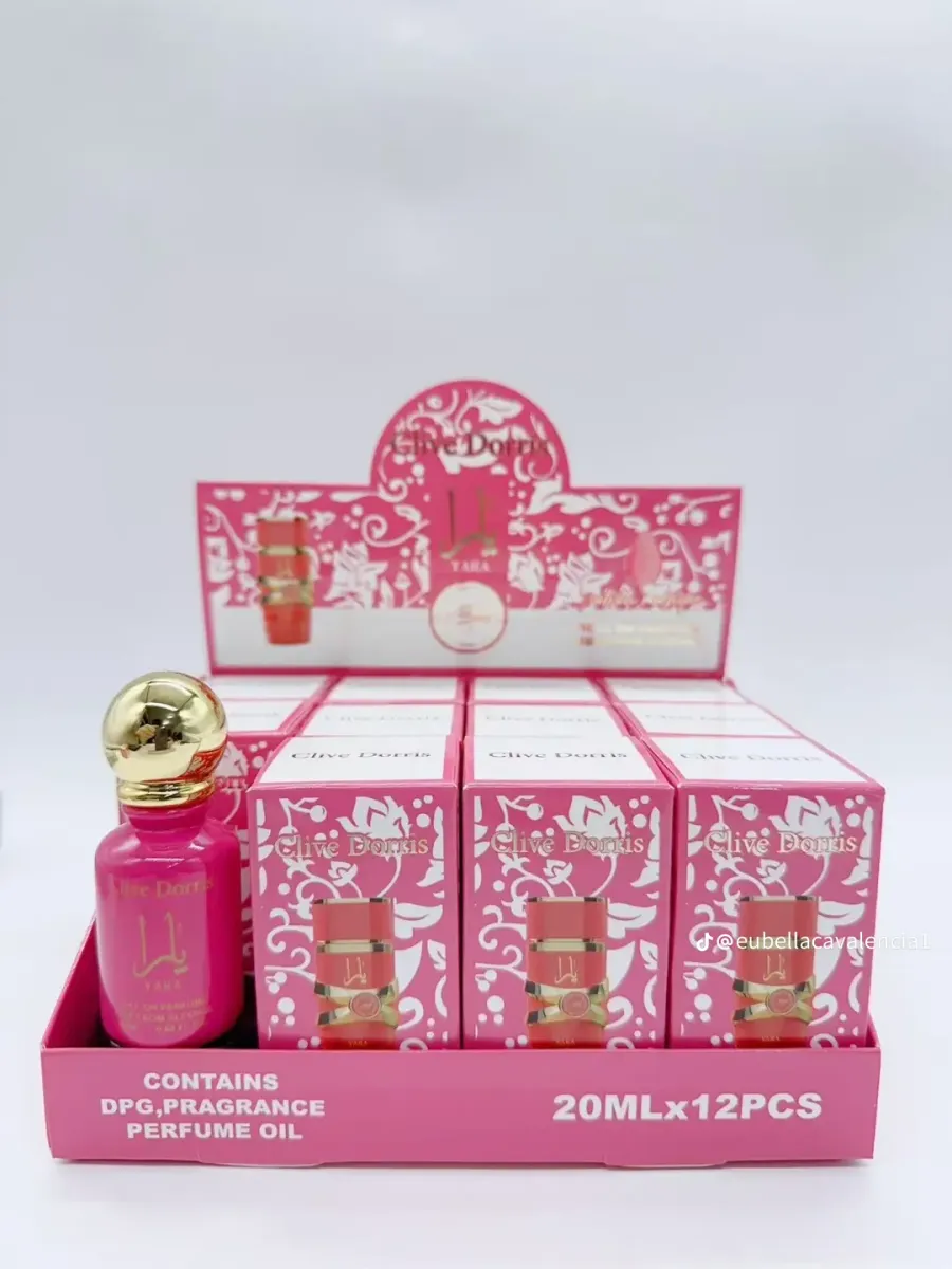 Perfumy Clive Dornis Yara 20ml różowe flakoniki z złotą nakrętką