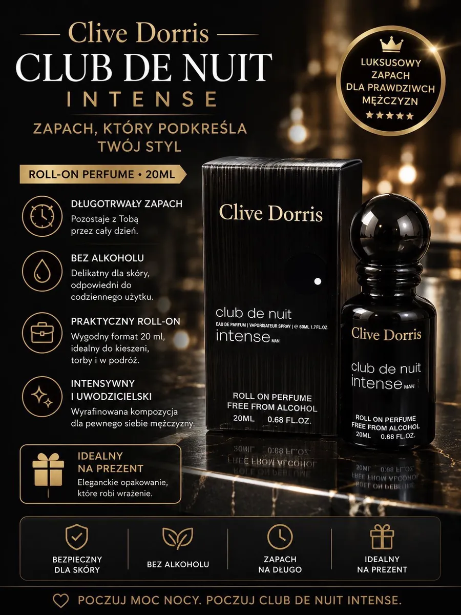 Clive Dorris Club de Nuit Intense Perfumy Roll-On 20ml bez alkoholu
