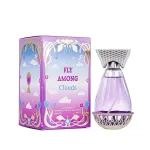 Perfumy Fly Among Clouds 90ml z fioletowym flakonem i ozdobną nakrętką