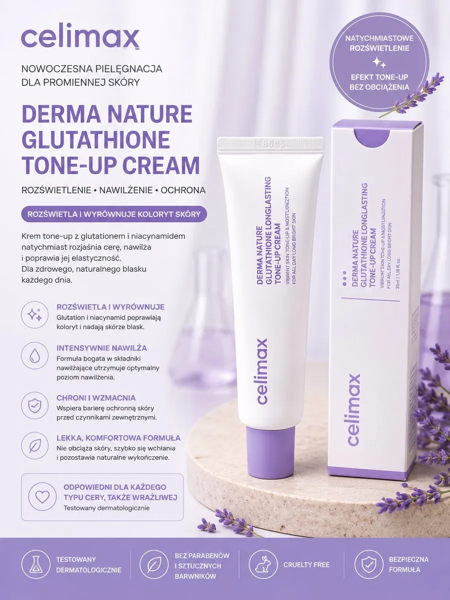 Celimax Derma Nature Glutathione Tone-Up Cream krem rozświetlający