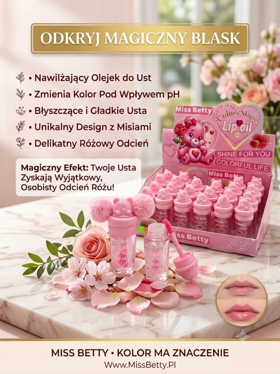 Miss Betty Color Magic Lip Oil nawilżający olejek do ust różowy