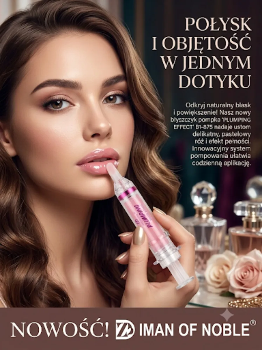 Błyszczyk do ust pastelowy róż z efektem powiększenia