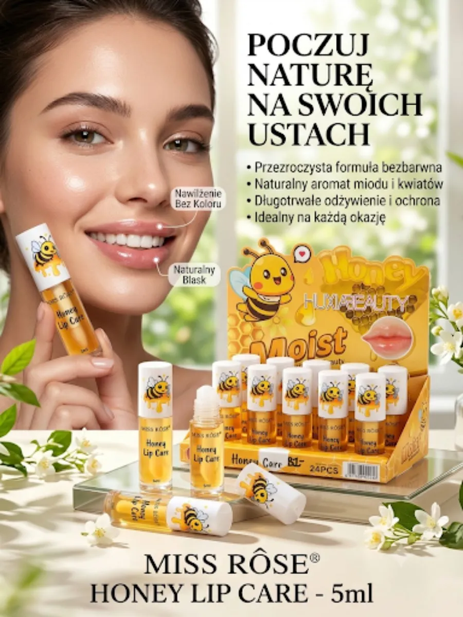 MISS RÔSE Honey Lip Care bezbarwny balsam do ust 5ml
