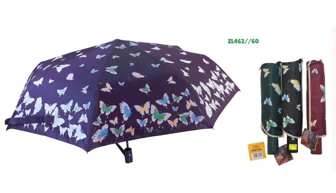 Parasol zmieniający kolor z motywem motyli automatyczny