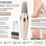 Elektryczny pilnik do stóp beżowy z dwoma głowicami i USB
