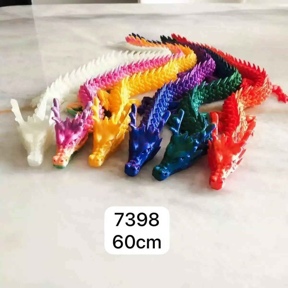 Smok 3D 60cm kolorowy plastikowy dekoracyjny