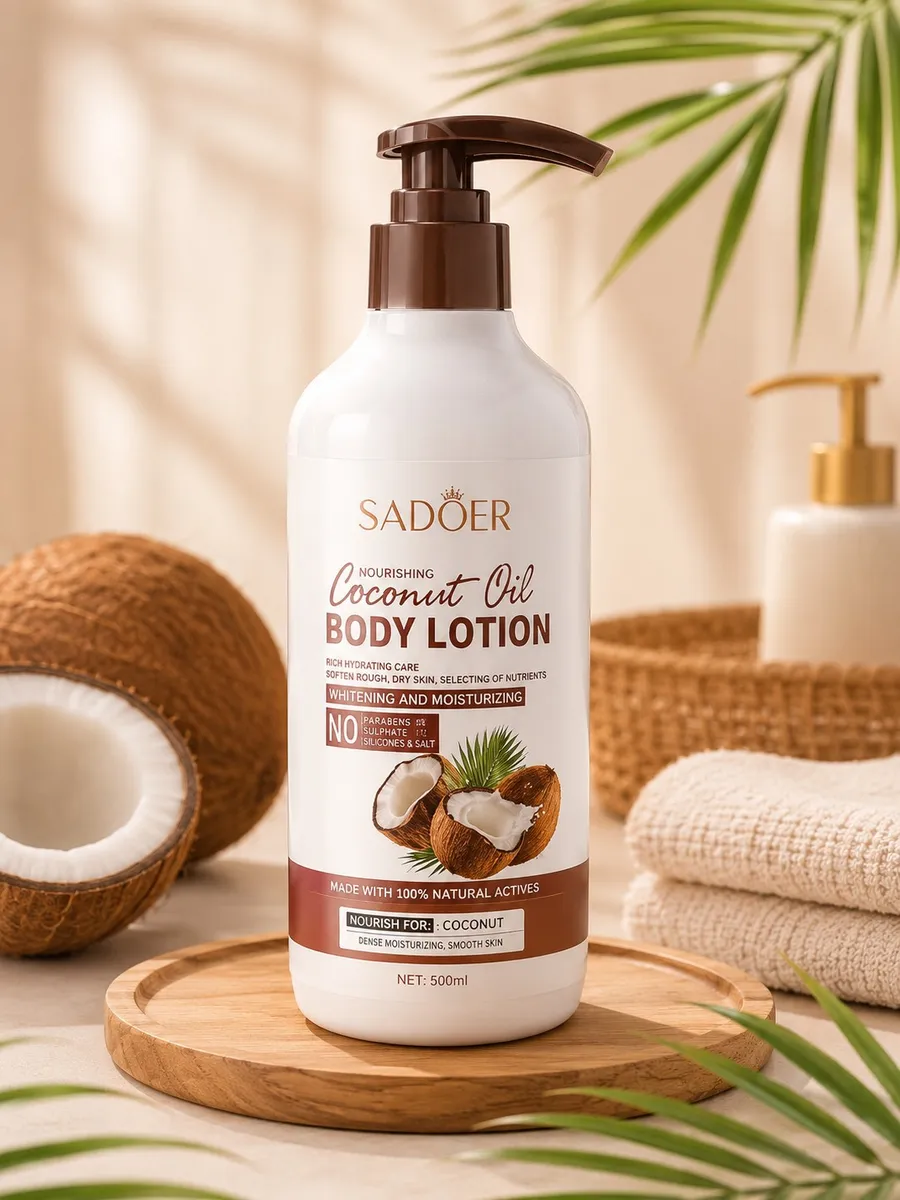 SADOER Balsam do ciała z olejem kokosowym 500ml nawilżający