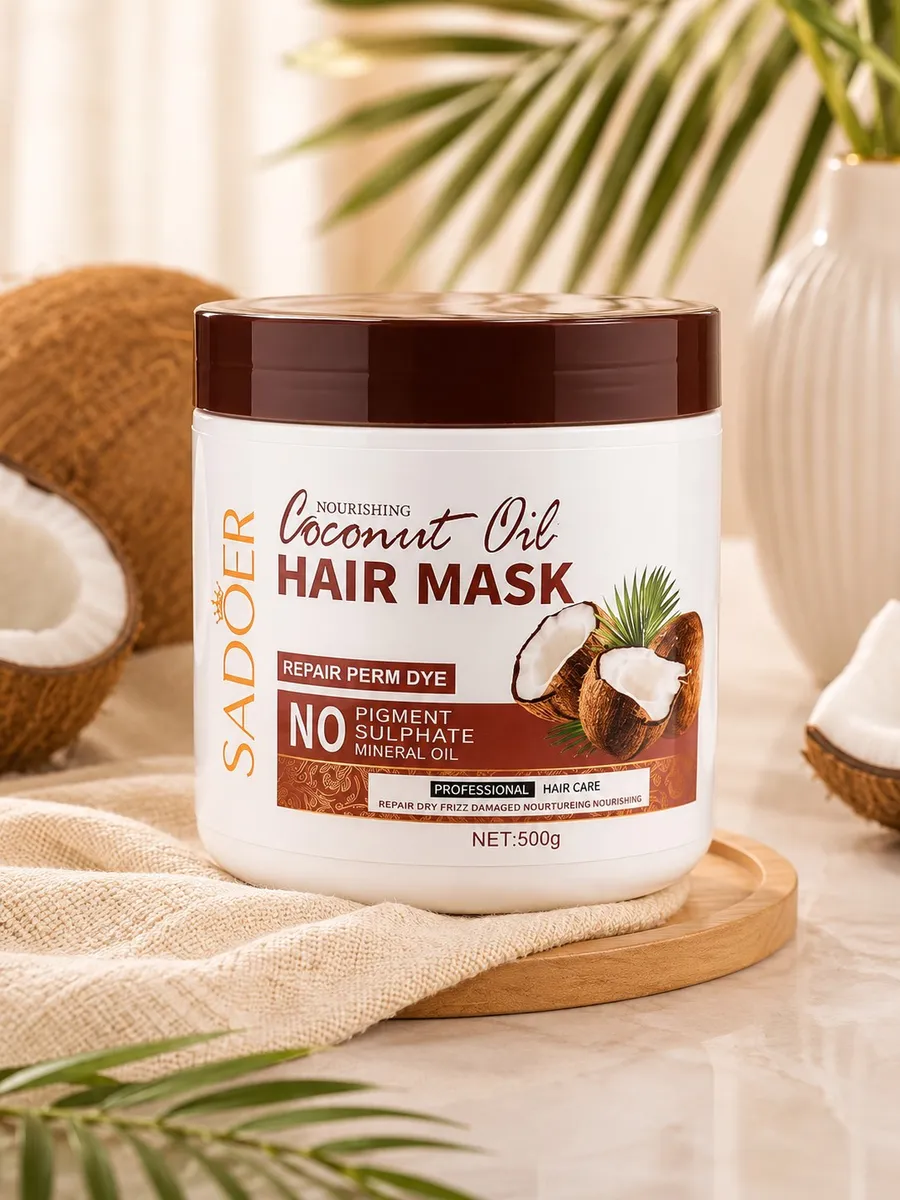 SADOER Coconut Oil Hair Mask 500g nawilżająca maska do włosów z olejem kokosowym