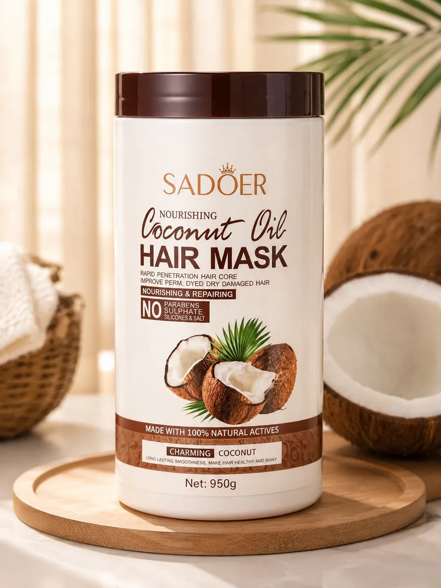 SADOER Coconut Oil Hair Mask 950g odżywcza maska do włosów z olejem kokosowym
