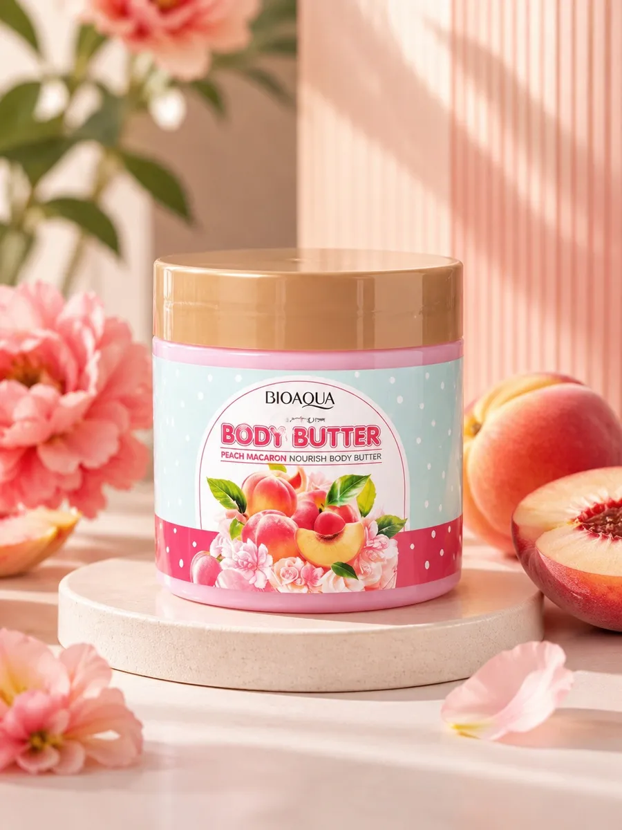 BIOAQUA Body Butter Peach Macaron Balsam do ciała o zapachu brzoskwini