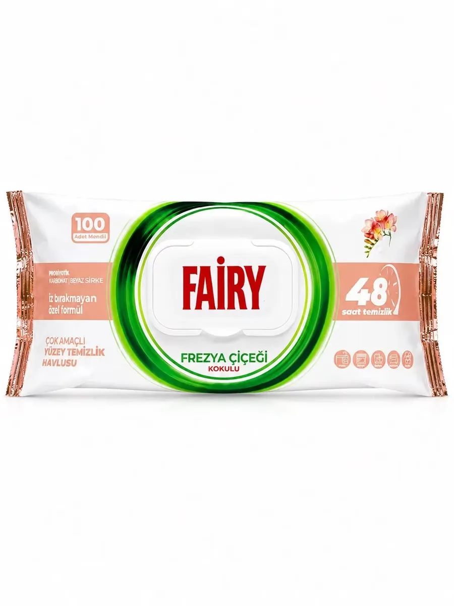 Fairy chusteczki do czyszczenia powierzchni o zapachu frezji 100 sztuk