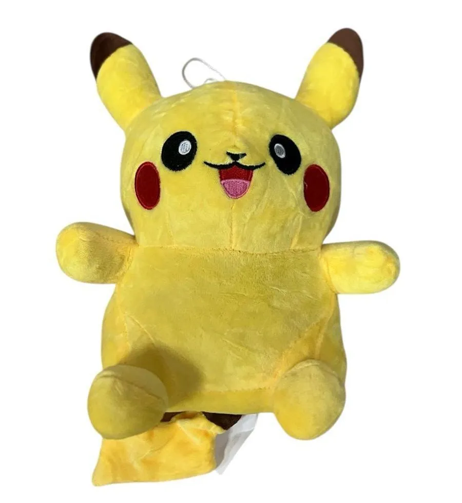 pluszowa maskotka Pikachu w żółtym kolorze z czerwonymi policzkami i brązowymi uszami