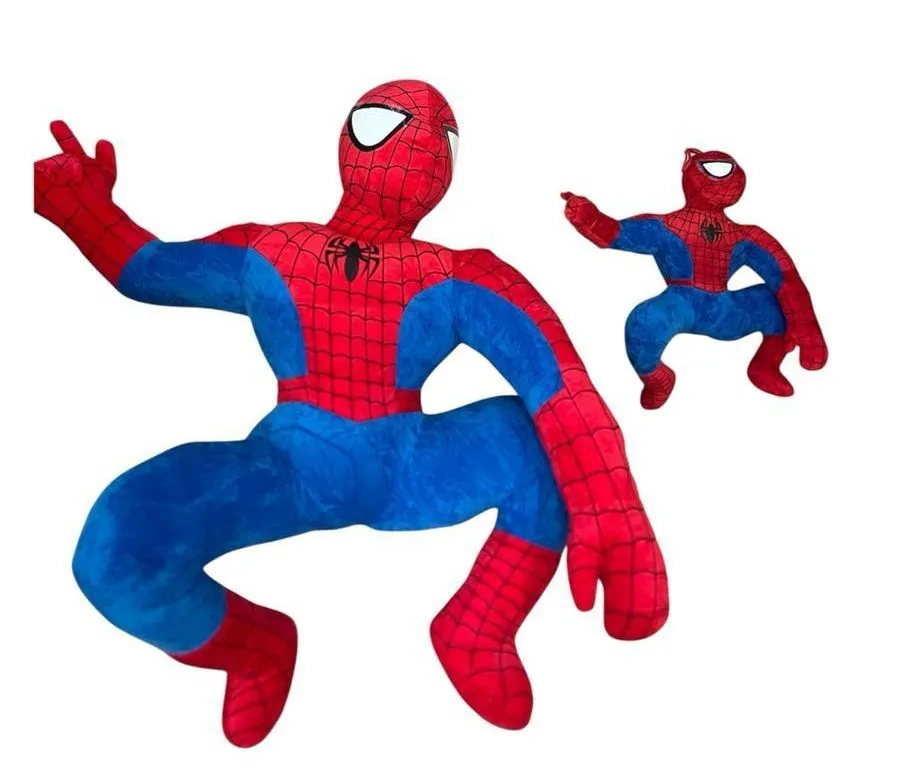 Pluszowa maskotka Spider-Man w czerwono-niebieskim stroju, w pozycji skaczącej, 65 cm