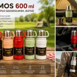 Termos stalowy 600 ml kolorowy z uchwytem do napojów gorących i zimnych