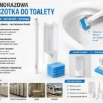 Szczotka do WC z wymiennymi jednorazowymi głowicami biała z niebieskimi wkładami