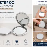 Składane lusterko kieszonkowe srebrne 7 cm do torebki