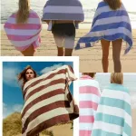 Ręcznik plażowy w paski 90x180 cm mikrofibra kolorowy