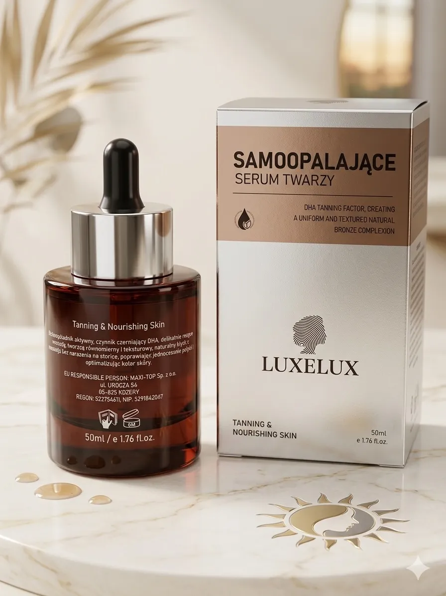 Luxelux Samoopalające serum twarzy 50ml naturalny efekt brązu