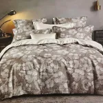 Komplet pościeli 5D MILANO 160x200 beżowo-kremowy kwiatowy wzór