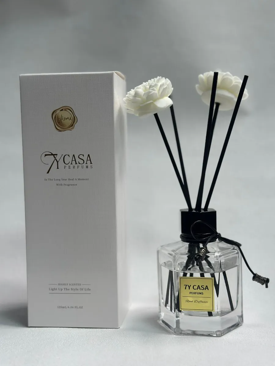 7Y CASA PERFUMS dyfuzor zapachowy 120ml z kwiatami dekoracyjnymi