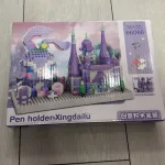 Pen holder Xingdailu zestaw klocków fioletowy zamek i królik