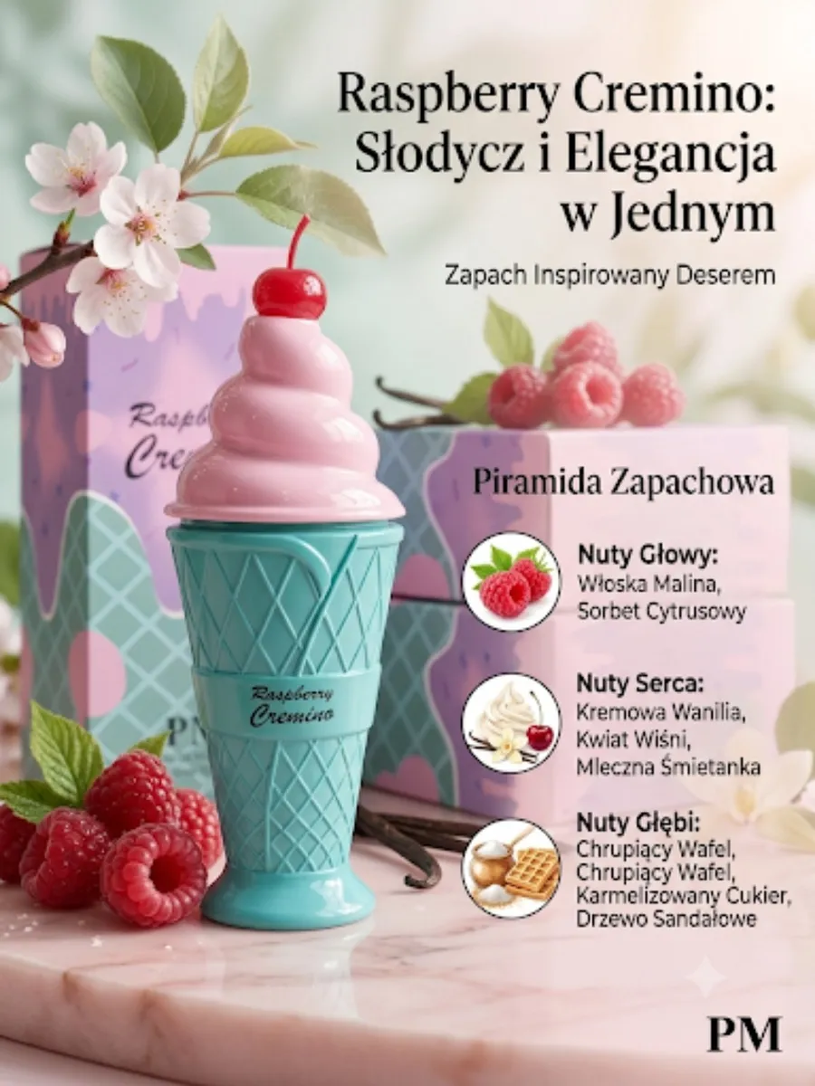 Perfum Raspberry Cremino 100ml o zapachu deserowym
