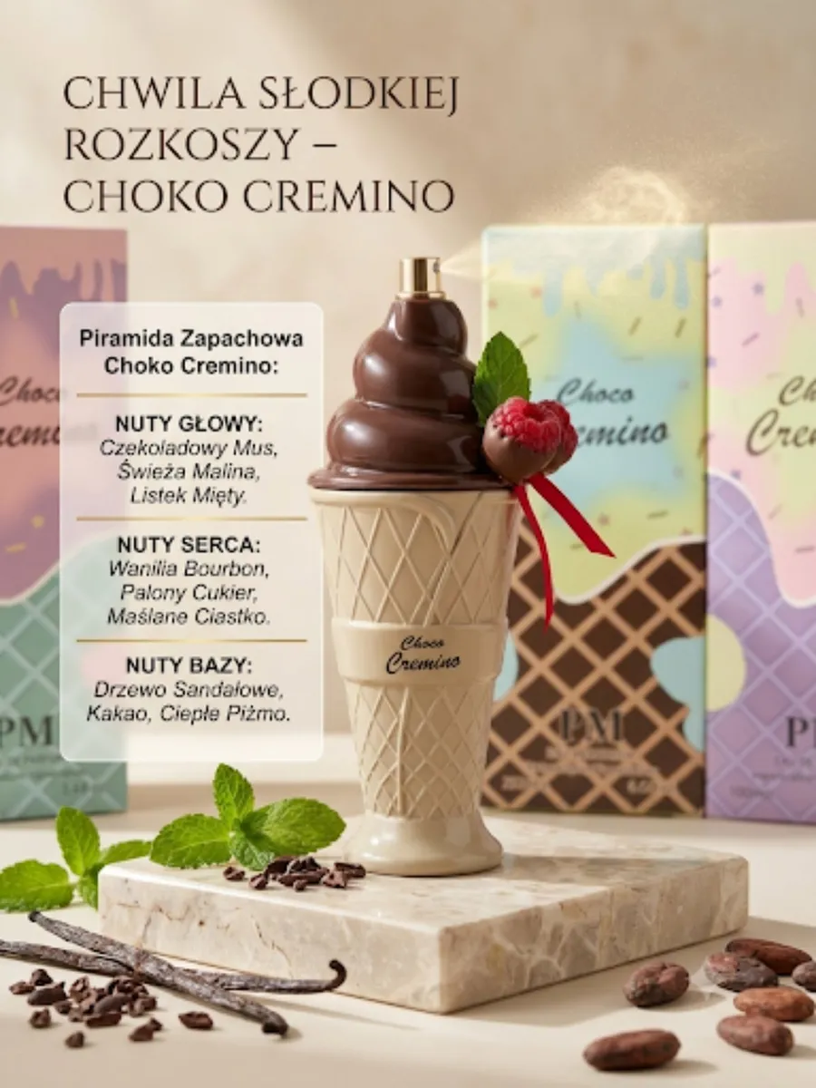 Perfum 100ml Choco Cremino o zapachu czekoladowym z maliną i miętą