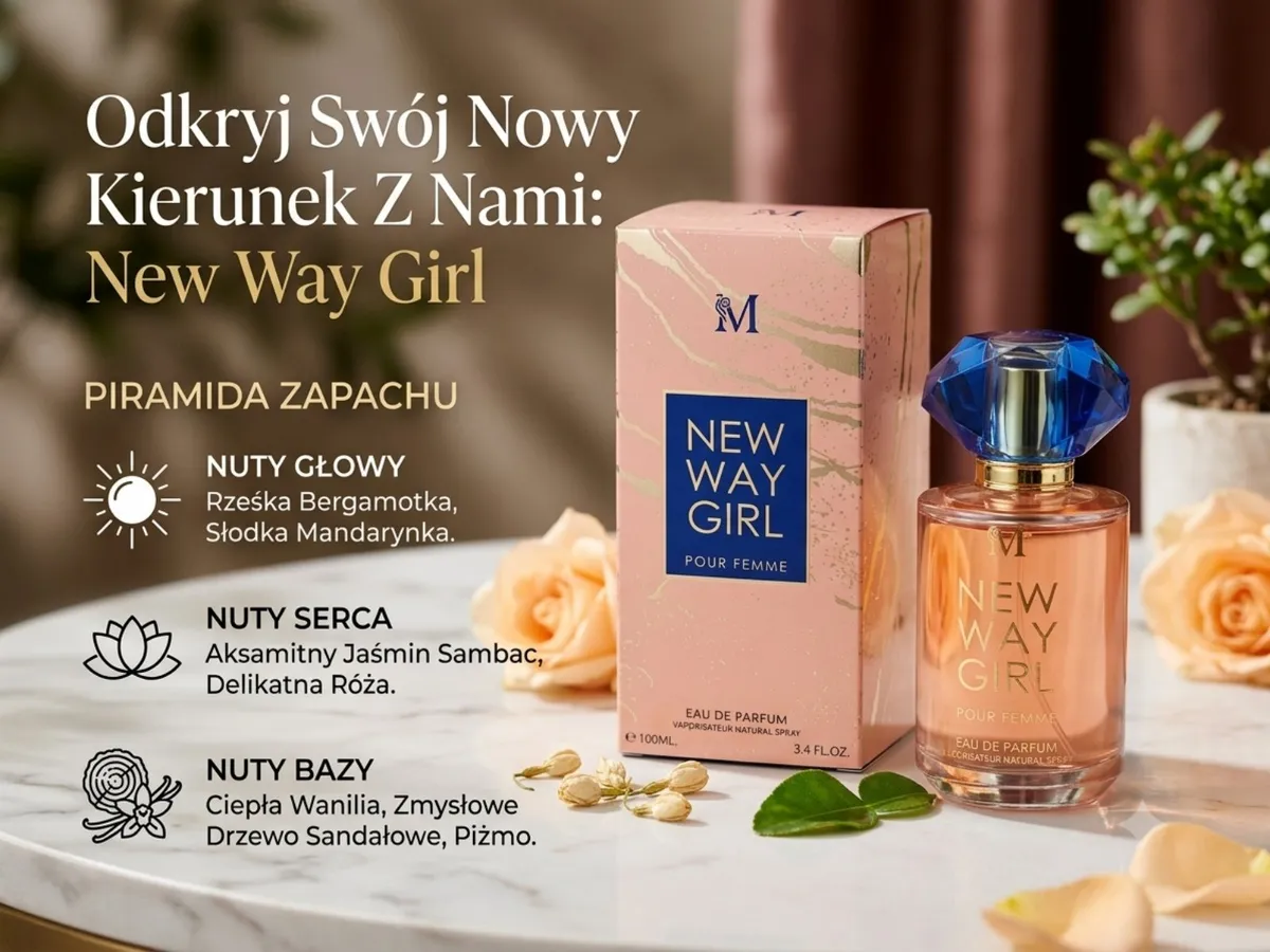 New Way Girl Perfumy Damskie 100ml z Nutami Bergamotki i Wanilii