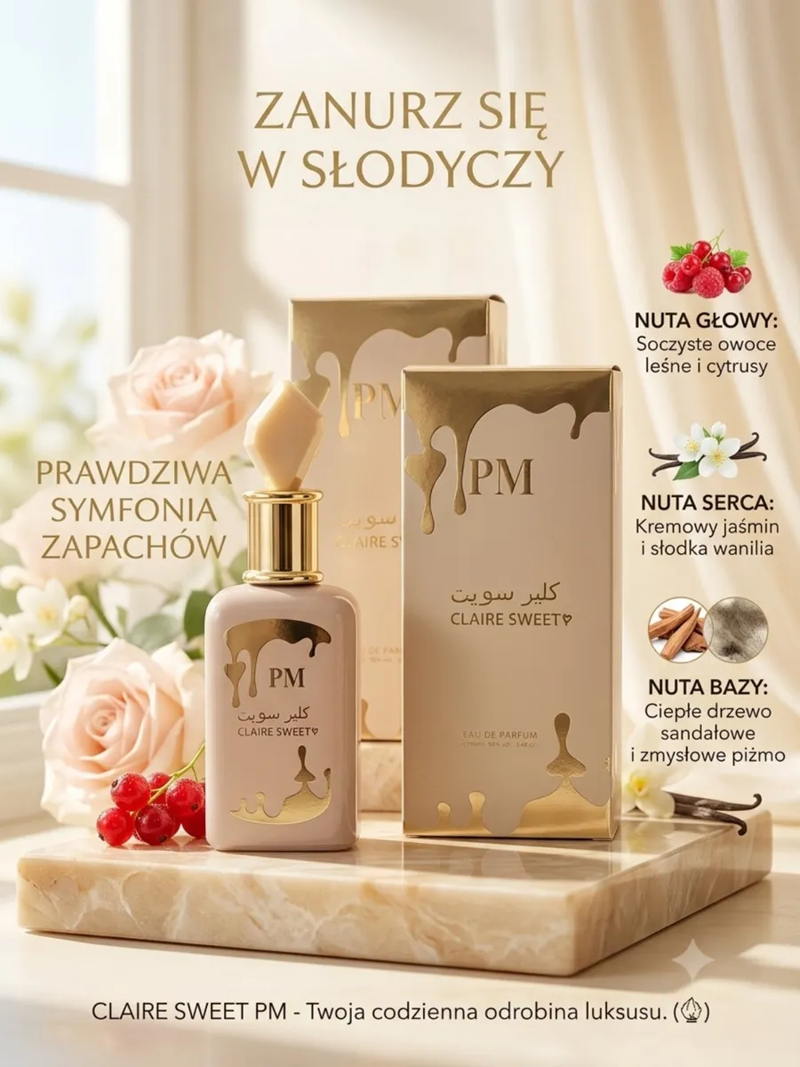Claire Sweet PM Perfumy 100ml z nutami owoców leśnych i wanilii