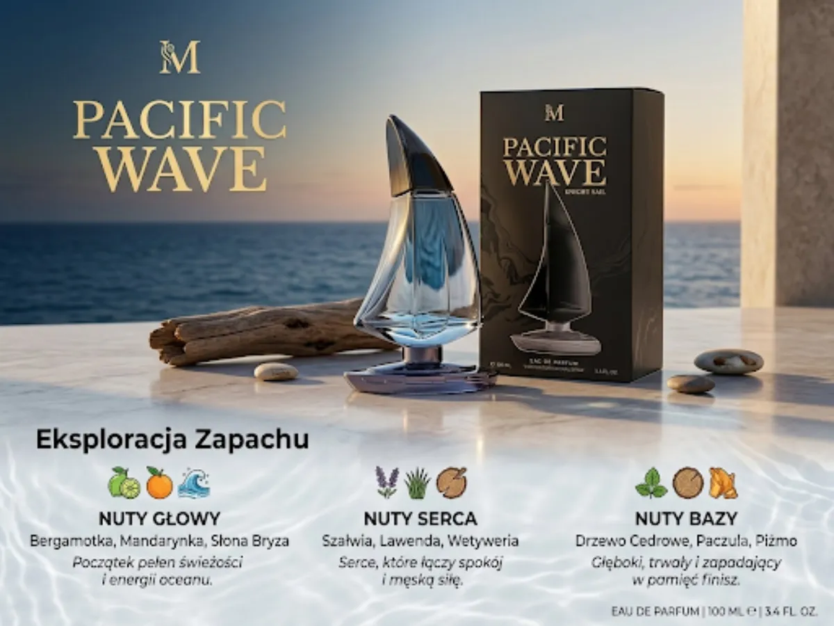 Pacific Wave Perfum 100ml z nutami cytrusowymi i drzewnymi