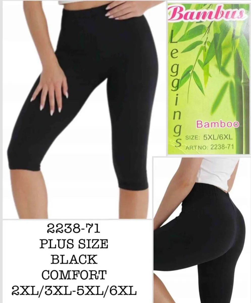 Legginsy damskie czarne plus size Bamboo 2XL-6XL