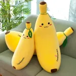 Pluszowa zabawka banan 50cm z uśmiechniętą buzią i liściem