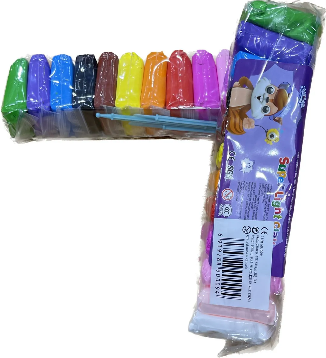 Super Light Clay Zestaw 12 kolorów plasteliny z narzędziem