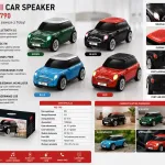 Głośnik Bluetooth Mini Cooper WS-790 czarny z czerwonym dachem