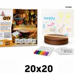 Tablica akrylowa LED 20x20 cm z markerami i wzorami DIY