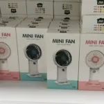 Mini wentylator biurkowy z regulacją prędkości, biało-różowy i biało-c