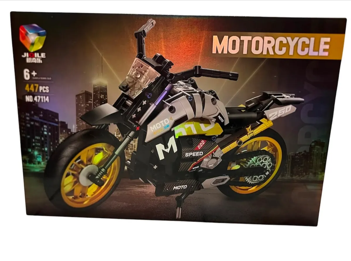 Klocki Motocykl 447 elementów dla dzieci 6+ czarno-żółty WK10726-11